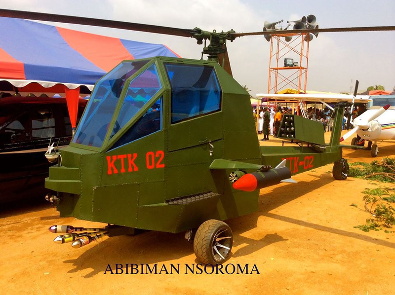 Safo’s helicopter, to give context to Kantanka’s claims regarding the state of their production capability. Image via Africa Arm Magazine.